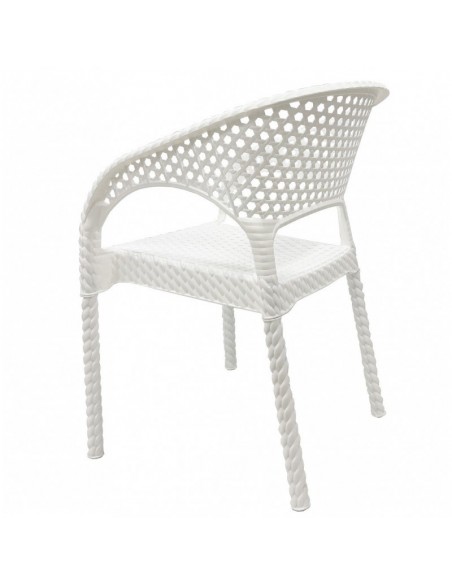 Sillón CALVIN, apilable, polipropileno blanco