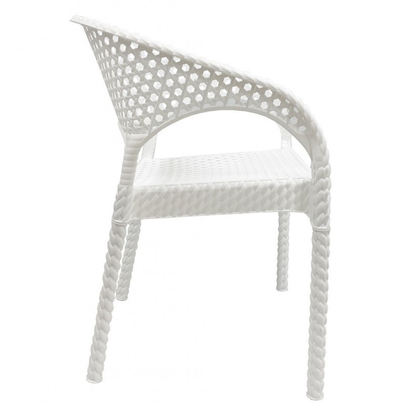Sillón CALVIN, apilable, polipropileno blanco