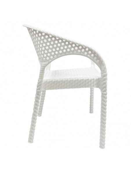 Sillón CALVIN, apilable, polipropileno blanco