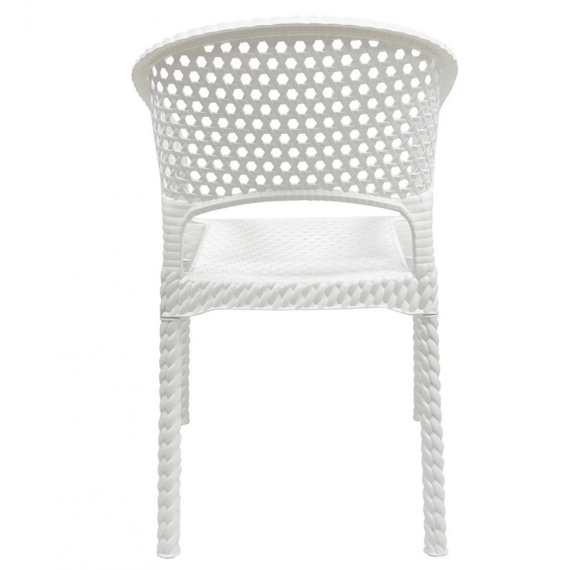 Sillón CALVIN, apilable, polipropileno blanco