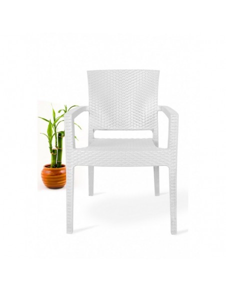 Sillón LIDO, apilable, polipropileno blanco