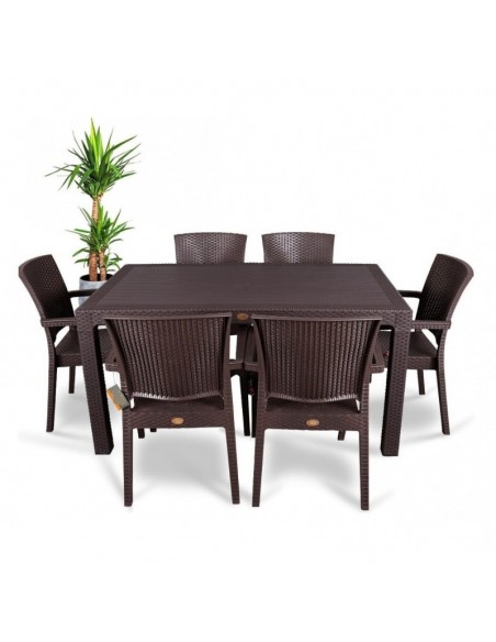 Sillón LIDO, apilable, polipropileno marrón chocolate