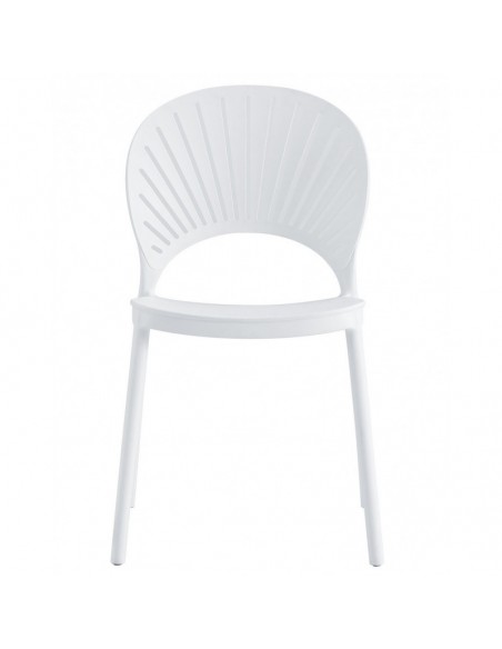 Silla ABANICO, apilable, polipropileno blanco