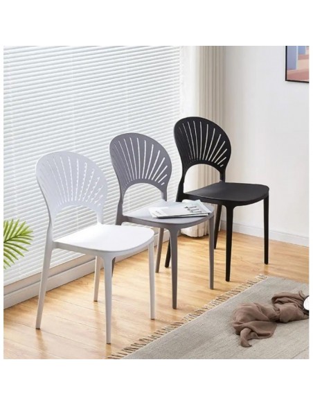 Silla ABANICO, apilable, polipropileno blanco