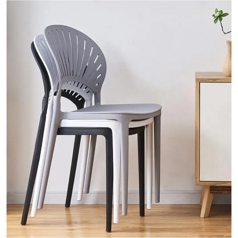 Silla ABANICO, apilable, polipropileno blanco