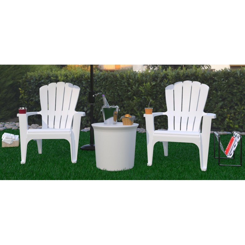 Sillón ADIRONDAK, apilable, polipropileno blanco