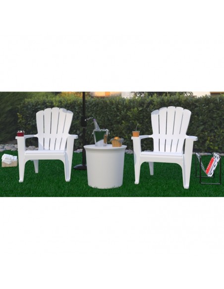 Sillón ADIRONDAK, apilable, polipropileno blanco