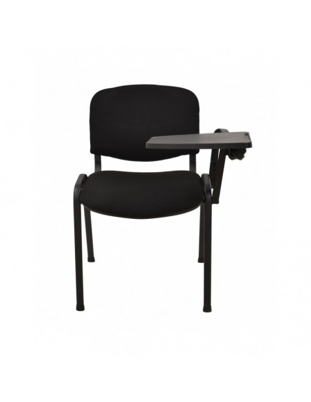 Silla NIZA NEW AM, brazo pala a izquierda, chasis negro, tapizado negro