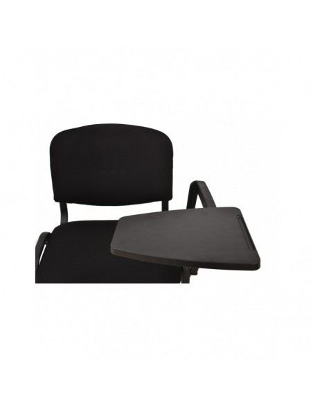 Silla NIZA NEW AM, brazo pala a izquierda, chasis negro, tapizado negro