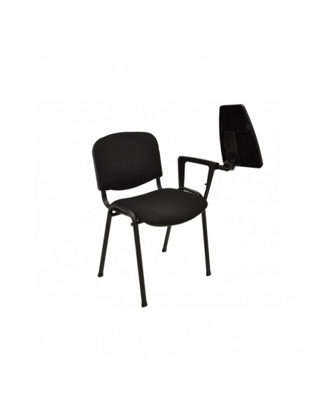 Silla NIZA NEW AM, brazo pala a izquierda, chasis negro, tapizado negro