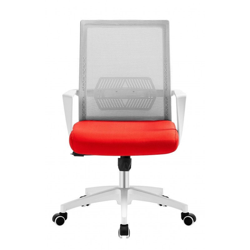 Sillón de oficina RISLEY, blanco, malla gris,...
