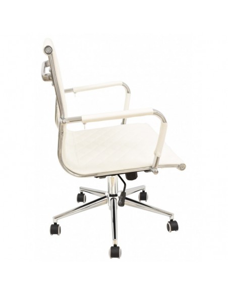 Sillón de oficina ZAGREB, giratorio, gas, basculante, similpiel blanca