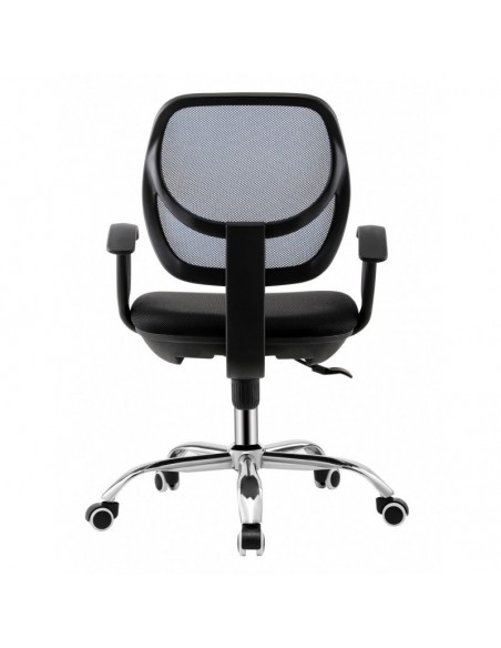 Silla de oficina MIRAFIORI, brazos, malla azul y tejido negro