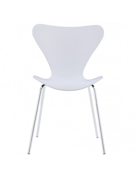 Silla ARNE NEW, cromada, polipropileno blanco