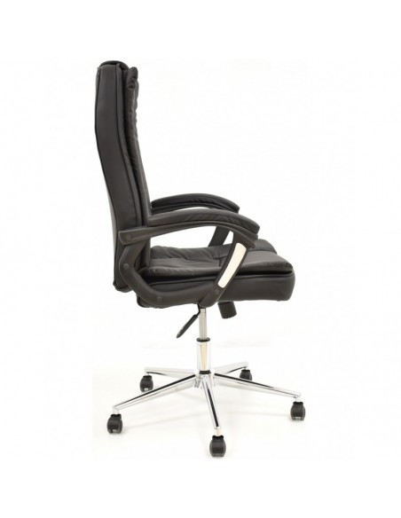 Sillón de oficina DUKE (H), alto, gas, basculante, similpiel negra