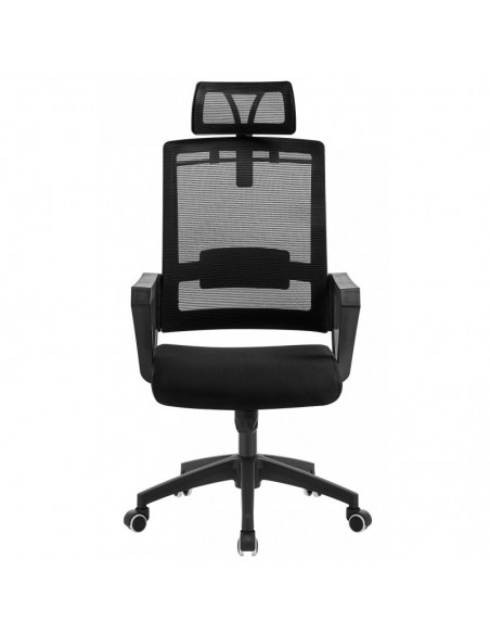 Sillón de oficina ASTON, negro, malla y tejido negro