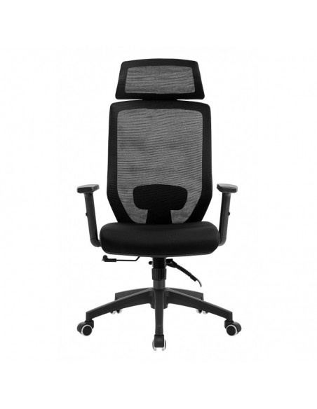 Sillón de oficina CLAYTON, negro, malla y tejido negro