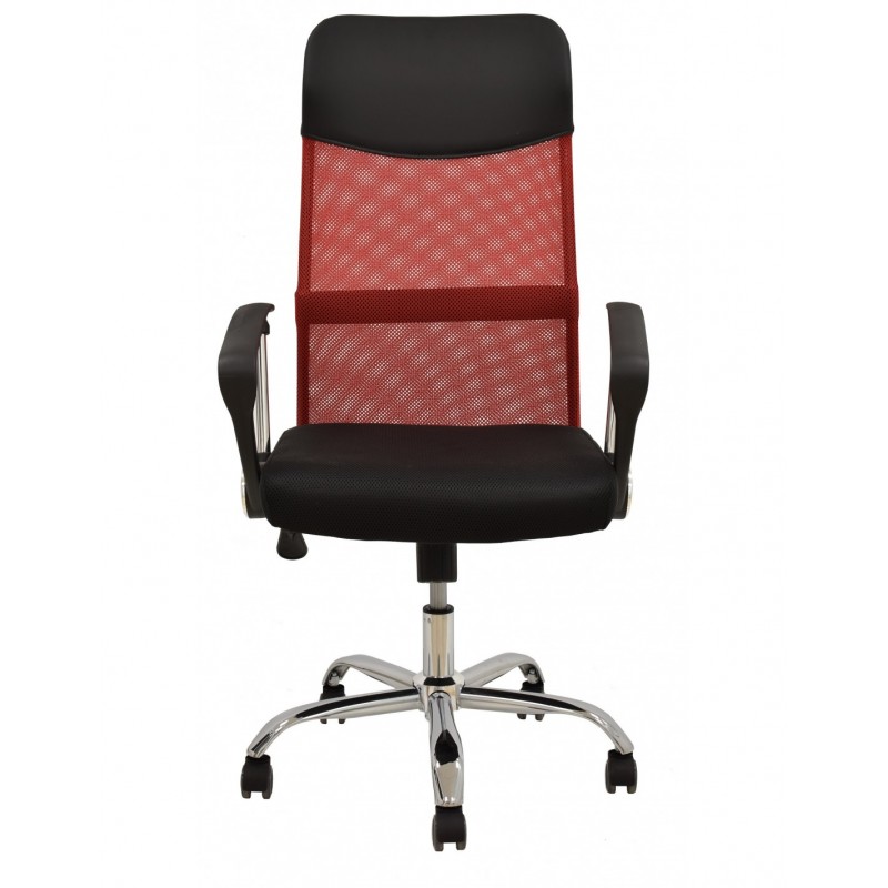 Sillón de oficina GINO (H), malla roja y tejido...