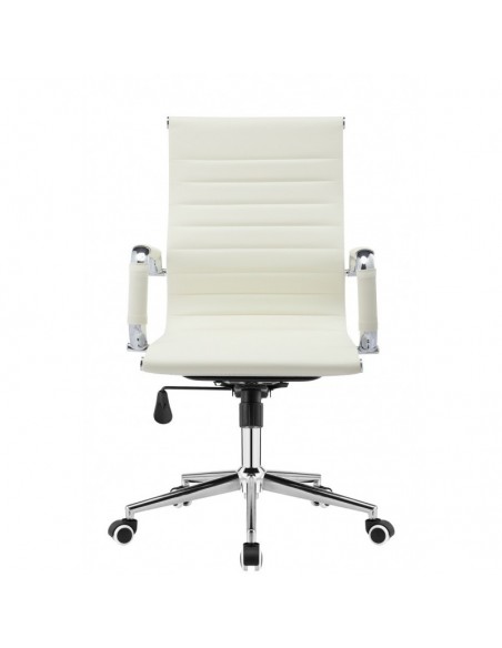 Sillón de oficina VARSOVIA, giratorio, gas, basculante, similpiel crema