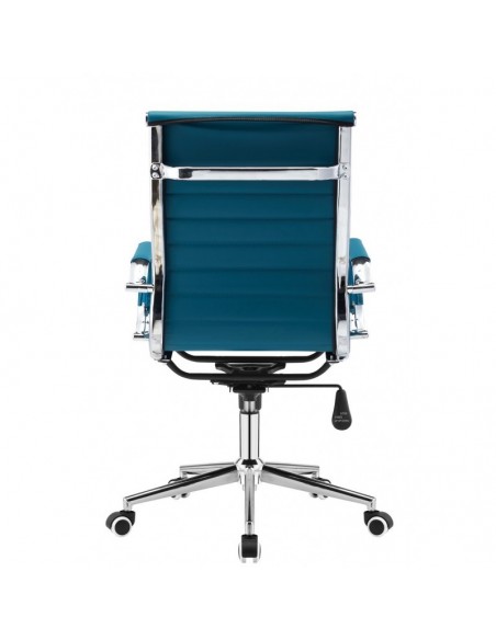 Sillón de oficina VARSOVIA, giratorio, gas, basculante, similpiel turquesa