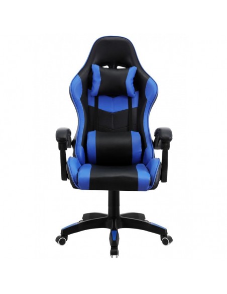 Sillón de oficina SAKHIR, racing, similpiel negra y azul