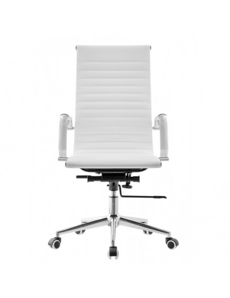 Sillón de oficina KIEV, alto, gas, basculante profundo, similpiel blanca