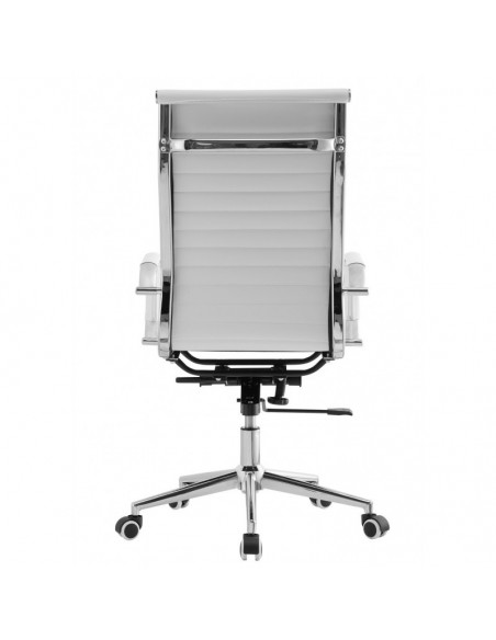 Sillón de oficina KIEV, alto, gas, basculante profundo, similpiel blanca