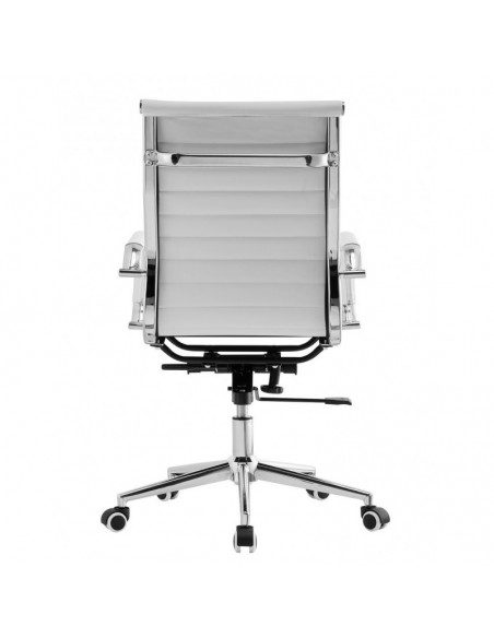 Sillón de oficina KIEV, giratorio, gas, basculante profundo, similpiel blanca