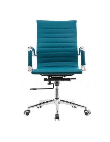 Sillón de oficina KIEV, giratorio, gas, basculante profundo, similpiel turquesa