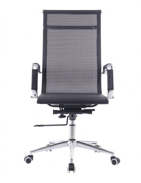 Sillón de oficina ODESA, alto, gas, basculante profundo, malla negra