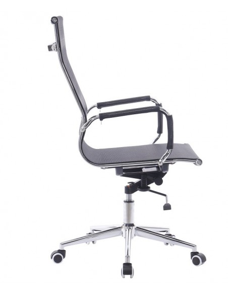 Sillón de oficina ODESA, alto, gas, basculante profundo, malla negra