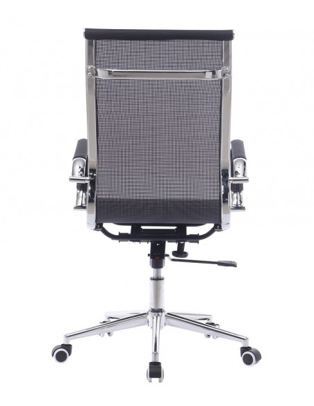 Sillón de oficina ODESA, alto, gas, basculante profundo, malla negra