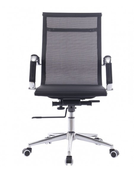 Sillón de oficina ODESA, giratorio, gas, basculante profundo, malla negra