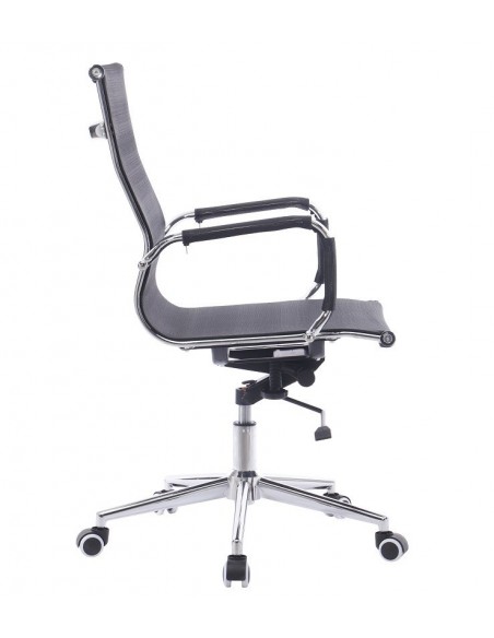 Sillón de oficina ODESA, giratorio, gas, basculante profundo, malla negra