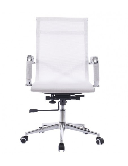 Sillón de oficina ODESA, giratorio, gas, basculante profundo, malla blanca