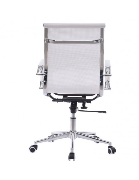 Sillón de oficina ODESA, giratorio, gas, basculante profundo, malla blanca
