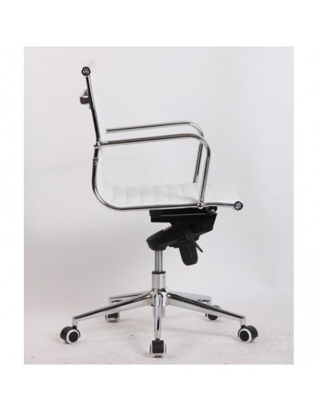 Sillón de oficina ALABAMA NEW, giratorio, similpiel blanca