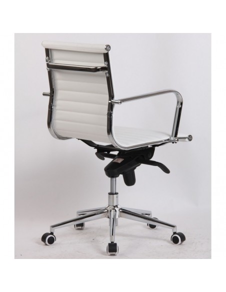 Sillón de oficina ALABAMA NEW, giratorio, similpiel blanca