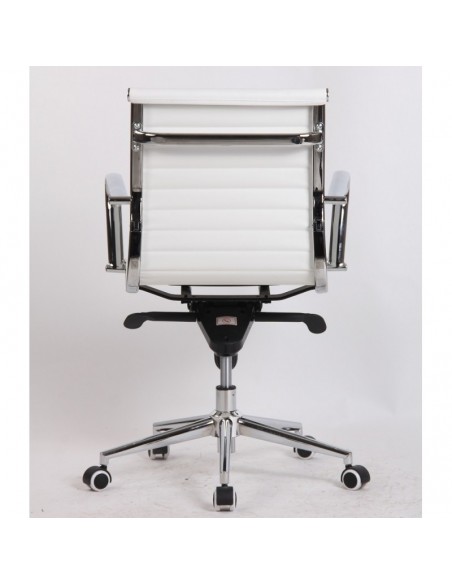 Sillón de oficina ALABAMA NEW, giratorio, similpiel blanca