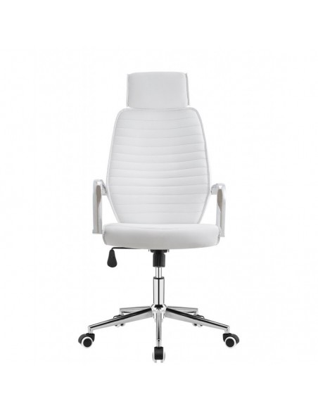 Sillón de oficina BRATISLAVA NEW, alto, similpiel blanca