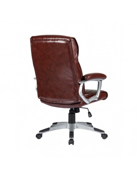 Sillón de oficina ROTERDAM, alto, gas, basculante, similpiel marrón