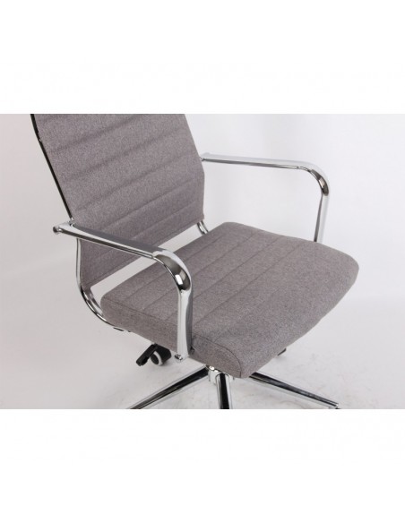 Sillón de oficina IOWA, alto, gas, basculante, tejido gris claro
