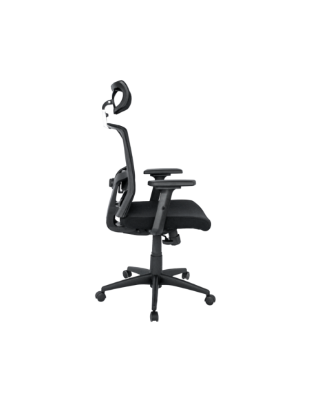 Sillón de oficina NAIROBI, ergonómico, syncro, malla negra, asiento tejido negro