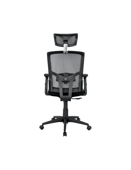 Sillón de oficina NAIROBI, ergonómico, syncro, malla negra, asiento tejido negro