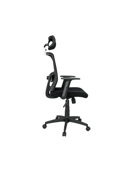 Sillón de oficina ESTAMBUL, ergonómico, basculante, malla negra, asiento tejido negro