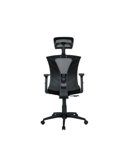 Sillón de oficina BRASILIA, ergonómico, syncro, malla negra, asiento tejido negro