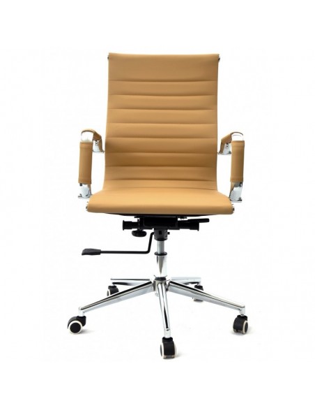 Sillón de oficina KIEV, giratorio, gas, basculante profundo, similpiel marrón claro