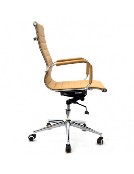 Sillón de oficina KIEV, giratorio, gas, basculante profundo, similpiel marrón claro