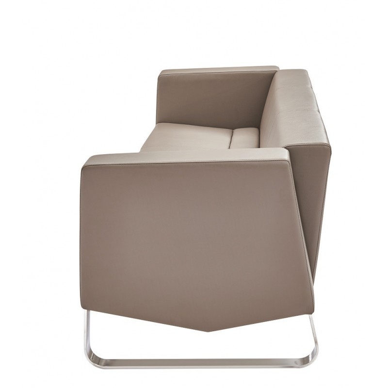 Sofá BACH, 2 plazas, piel regenerada beige