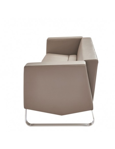 Sofá BACH, 2 plazas, piel regenerada beige